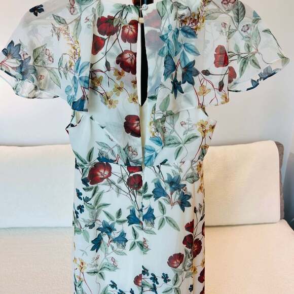 Willow & Clay Floral Chiffon Flutter Sleeve Maxi Dress – Size S - Picture 6 of 12